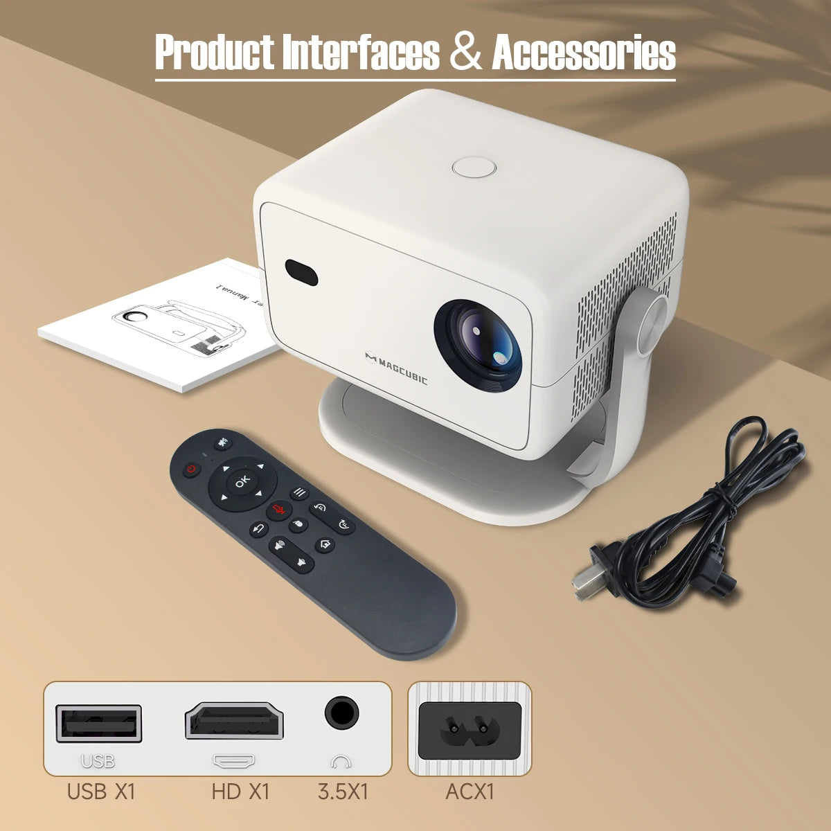 Magcubic L018 Projektor 1080P – 650 ANSI, Android 14, WiFi 6, automatische Trapezkorrektur