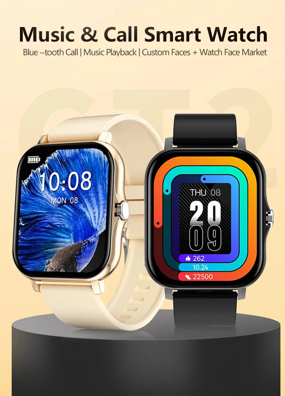 Lenovo Smartwatch 1,83" – Bluetooth-Anrufe, Gesundheitsmonitor, iOS und Android