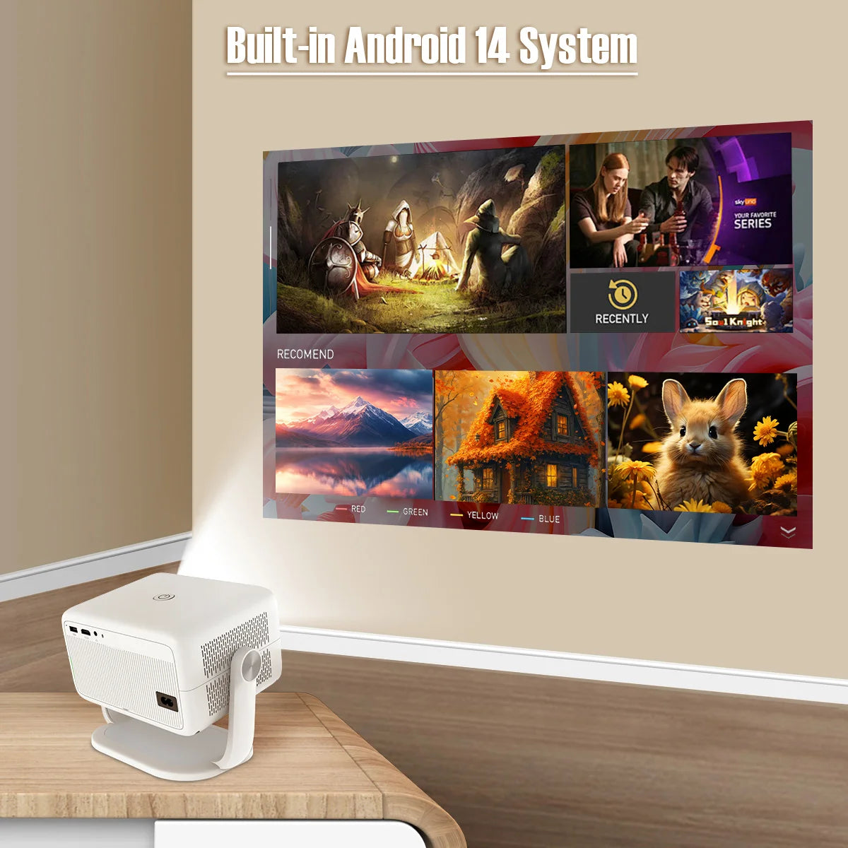 Magcubic L018 Projektor 1080P – 650 ANSI, Android 14, WiFi 6, automatische Trapezkorrektur