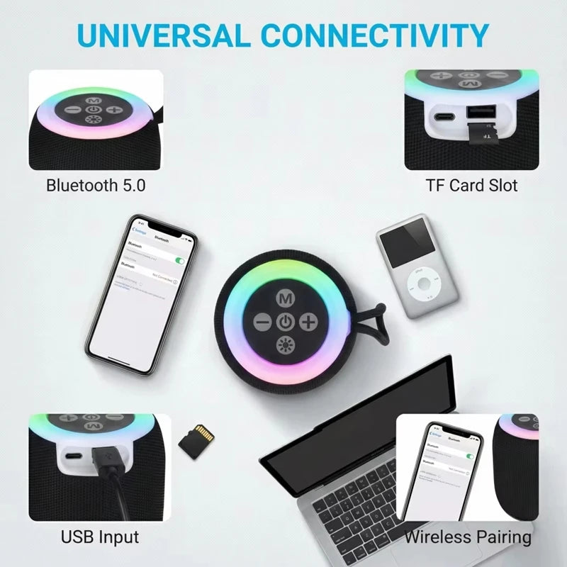 Lenovo Mini Głośnik Bluetooth – Głęboki bas, Smycz, Wodoodporny