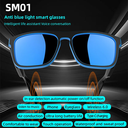 Lenovo AI Smart Sunglasses – Polarized, Voice Assistant, Bluetooth