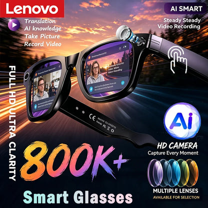 Lenovo 8K AI Smart Glasses D12 – KI-Übersetzung, ChatGPT, Gespräche, Musik