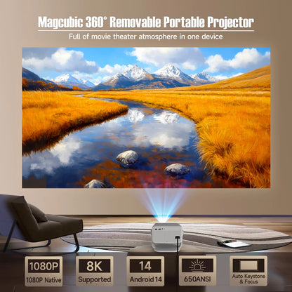 Magcubic L018 Projektor 1080P – 650 ANSI, Android 14, WiFi 6, automatische Trapezkorrektur