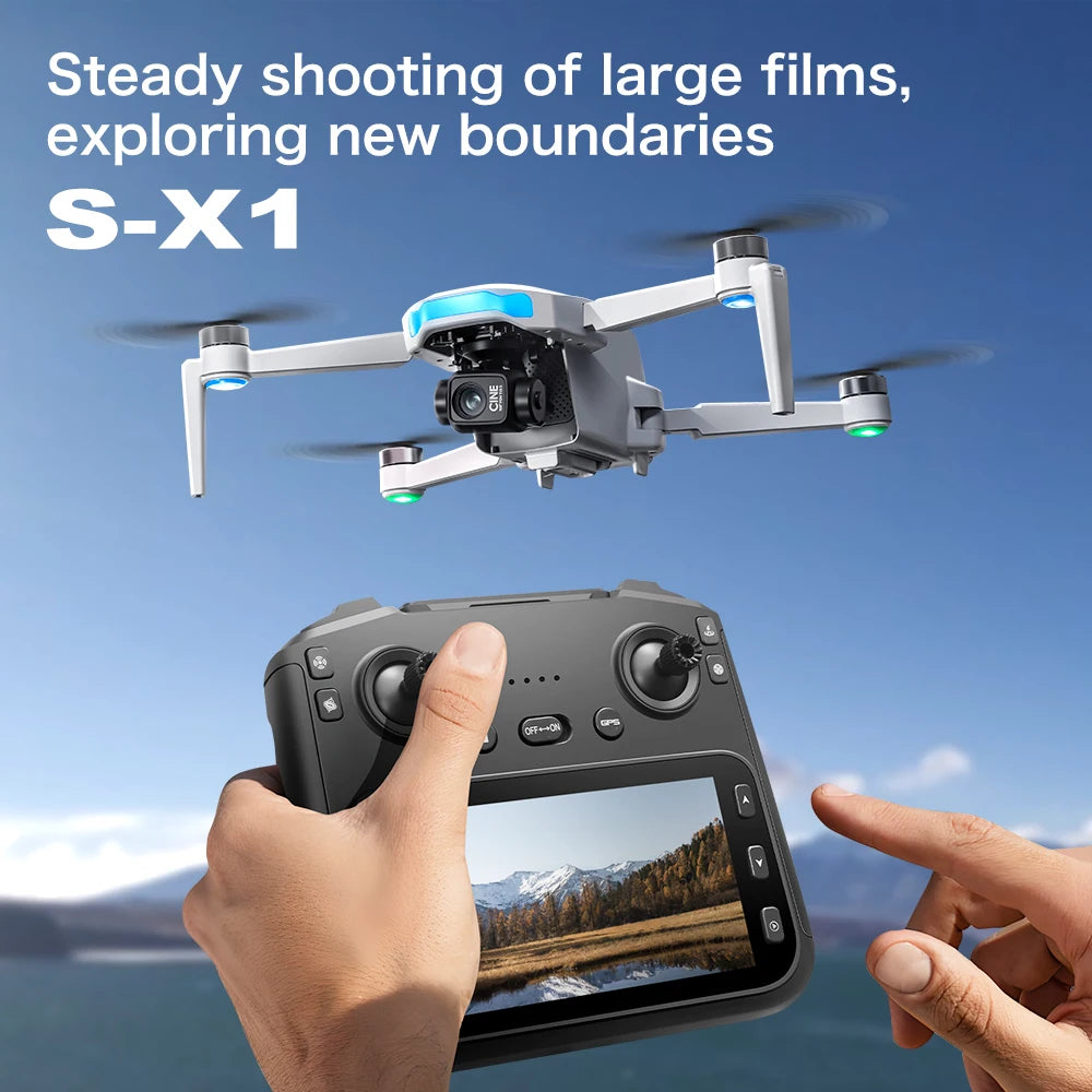 Lenovo S-X1 Drohne GPS 8K – 3-Achsen Gimbal, Hindernisvermeidung, 31 min Flugzeit