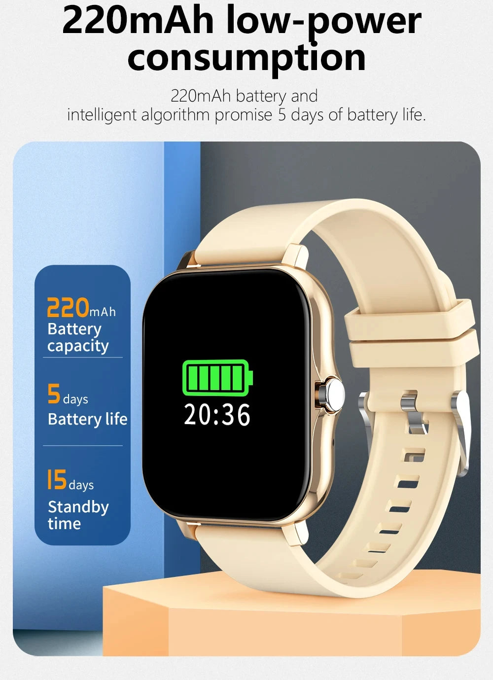 Lenovo Smartwatch 1,83" – Bluetooth-Anrufe, Gesundheitsmonitor, iOS und Android