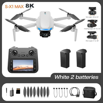Lenovo S-X1 Drohne GPS 8K – 3-Achsen Gimbal, Hindernisvermeidung, 31 min Flugzeit