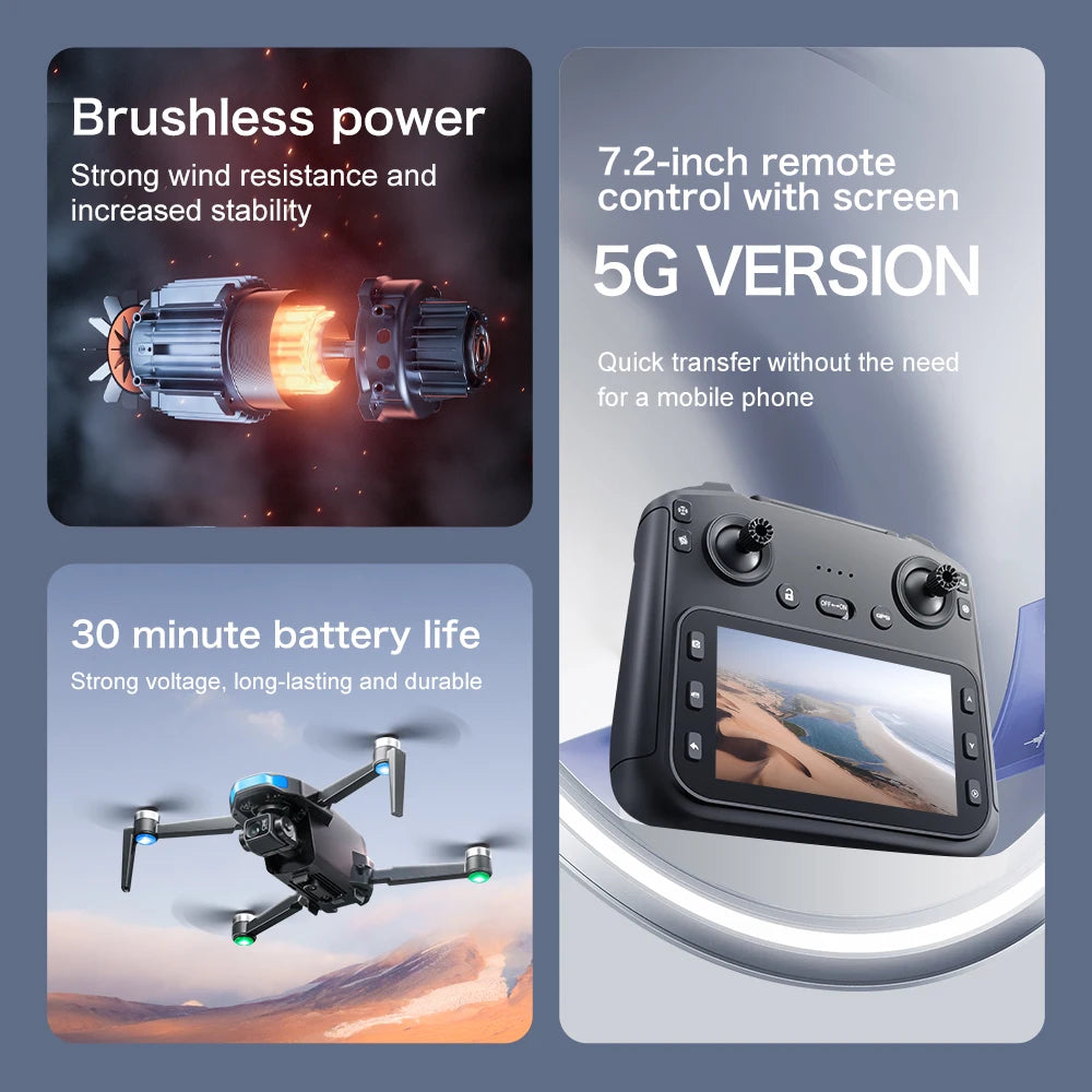 Lenovo S-X1 Drohne GPS 8K – 3-Achsen Gimbal, Hindernisvermeidung, 31 min Flugzeit