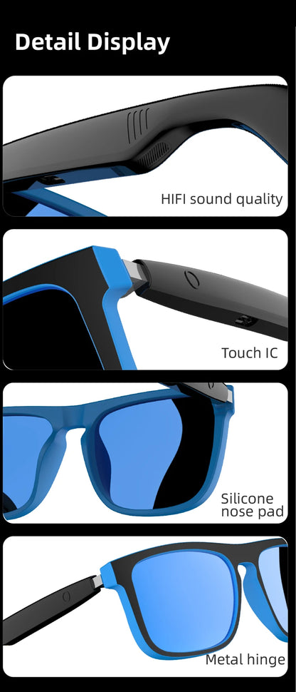 Lenovo AI Smart Sunglasses – Polarized, Voice Assistant, Bluetooth