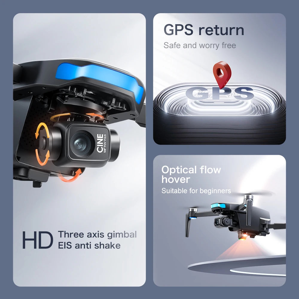 Lenovo S-X1 Drohne GPS 8K – 3-Achsen Gimbal, Hindernisvermeidung, 31 min Flugzeit