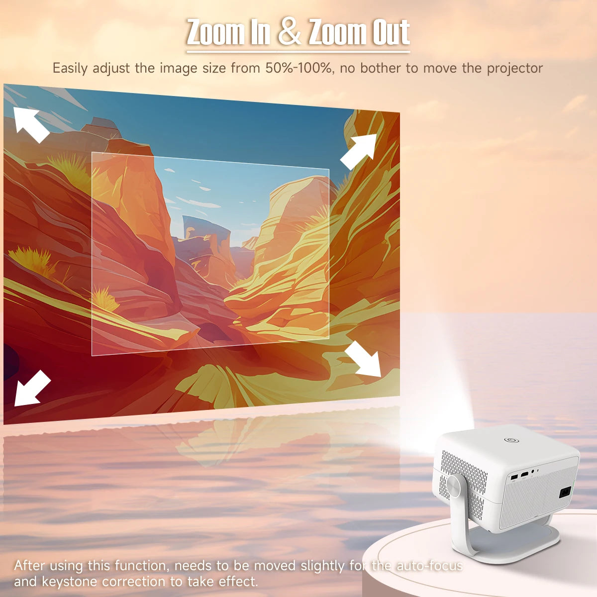 Magcubic L018 Projektor 1080P – 650 ANSI, Android 14, WiFi 6, automatische Trapezkorrektur