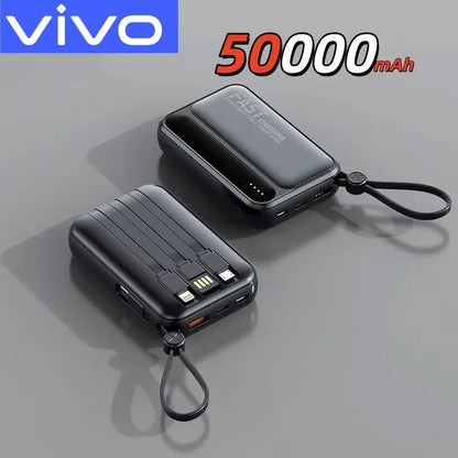 VIVO Power Bank 50000mAh 120W – 4 kable w zestawie, wyświetlacz LED