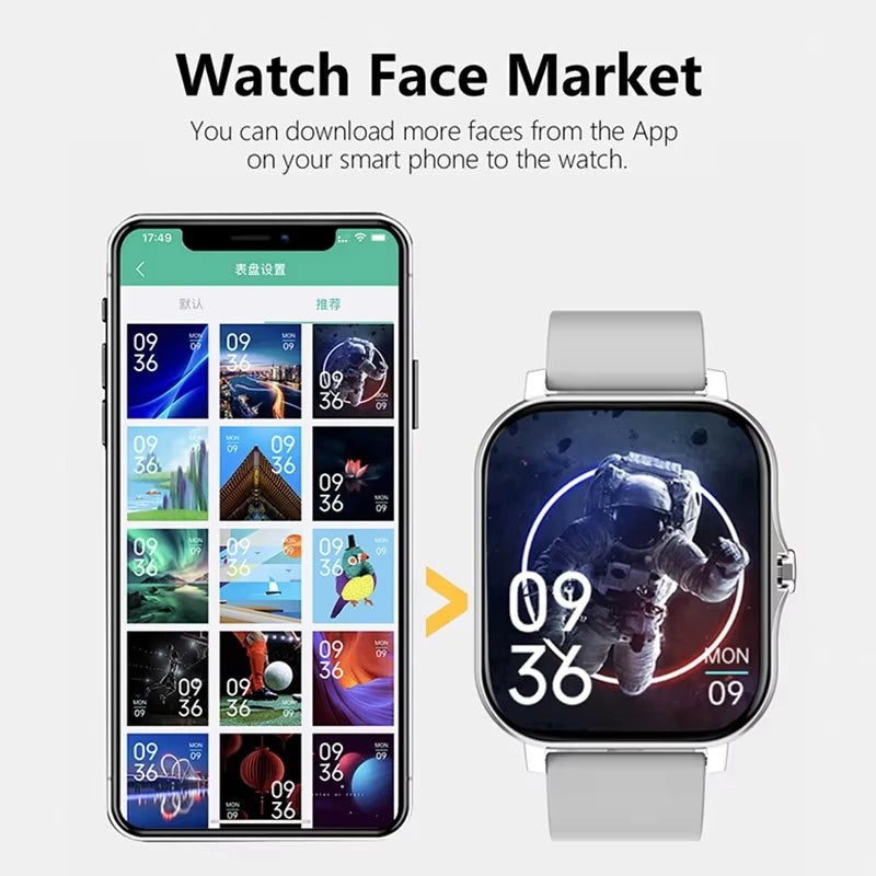 Lenovo Smartwatch 1,83" – Bluetooth-Anrufe, Gesundheitsmonitor, iOS und Android