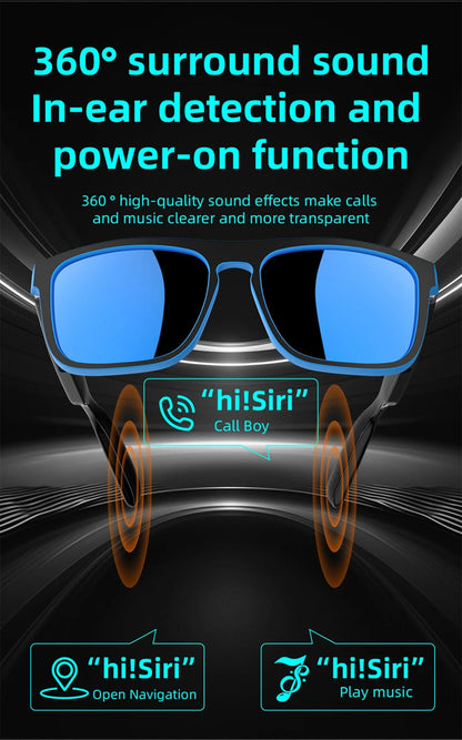 Lenovo AI Smart Sunglasses – Polarized, Voice Assistant, Bluetooth