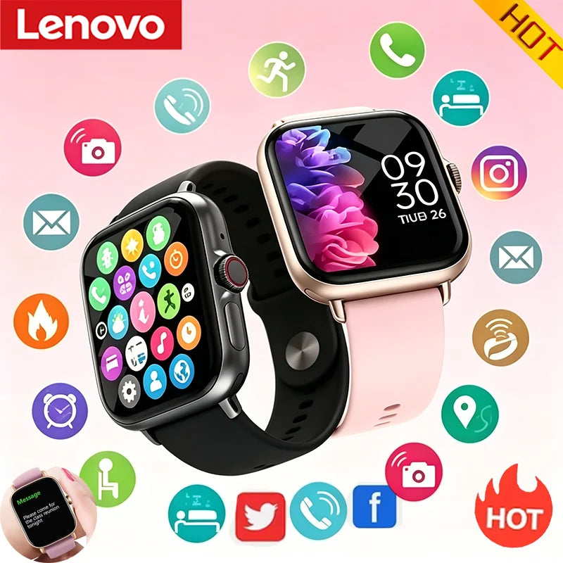 Lenovo Smartwatch 1,83" – Bluetooth-Anrufe, Gesundheitsmonitor, iOS und Android