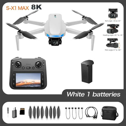 Lenovo S-X1 Drohne GPS 8K – 3-Achsen Gimbal, Hindernisvermeidung, 31 min Flugzeit