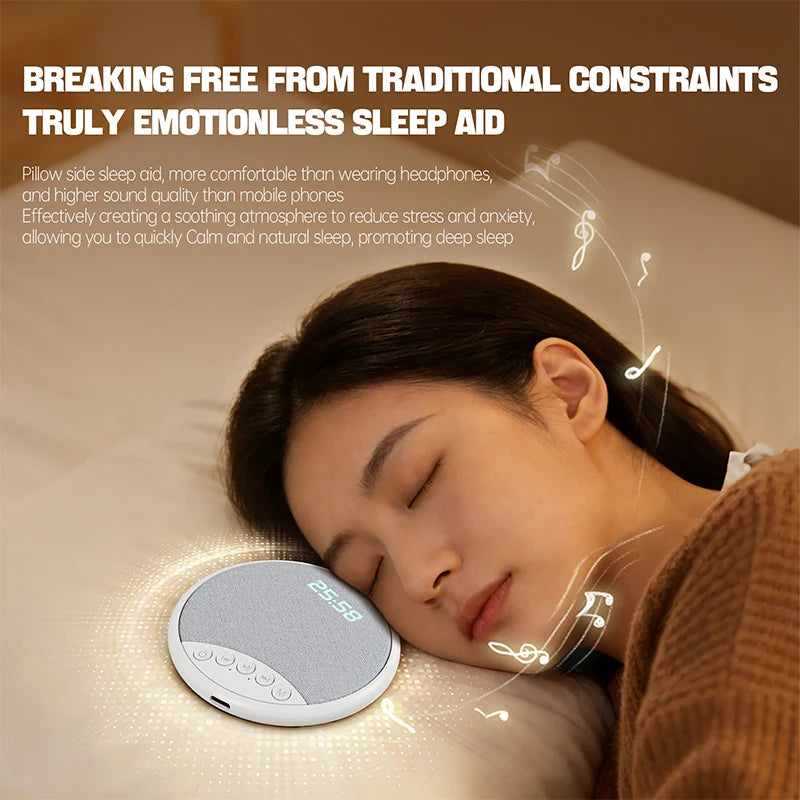 Lenovo Pillow Speaker – White Noise, Bluetooth 5.4, Alarm Clock, Sleep