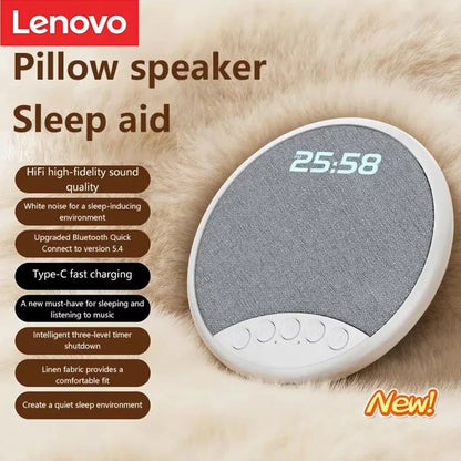 Lenovo Pillow Speaker – White Noise, Bluetooth 5.4, Alarm Clock, Sleep