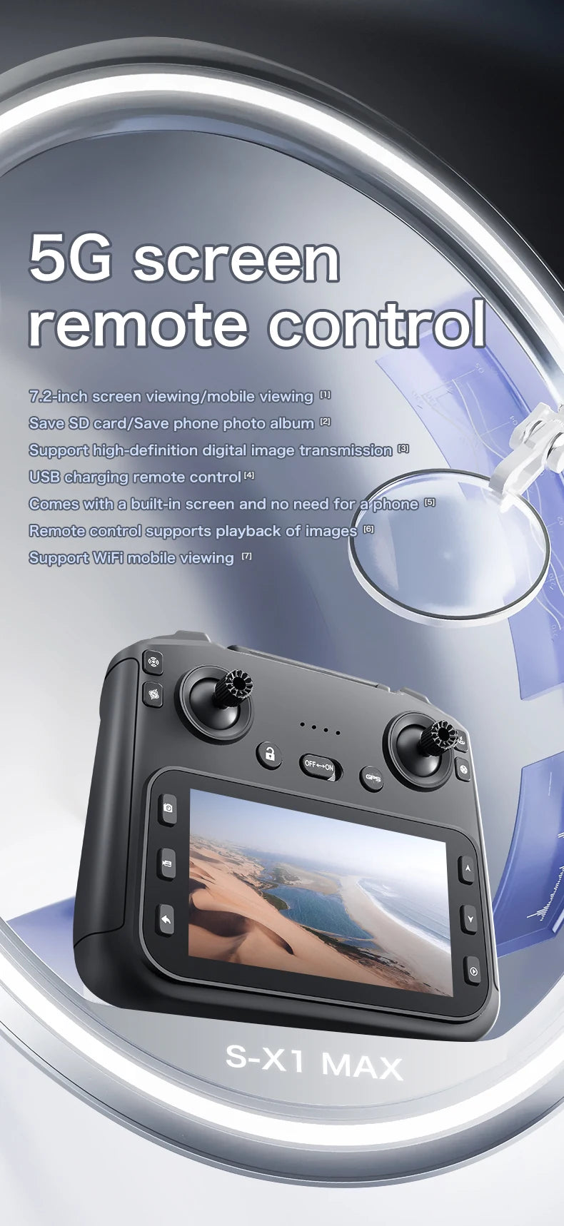 Lenovo S-X1 Drohne GPS 8K – 3-Achsen Gimbal, Hindernisvermeidung, 31 min Flugzeit