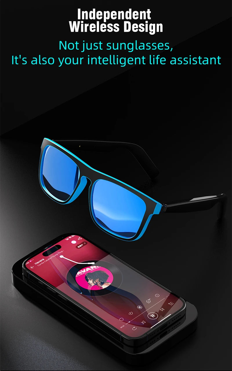 Lenovo AI Smart Sunglasses – Polarized, Voice Assistant, Bluetooth