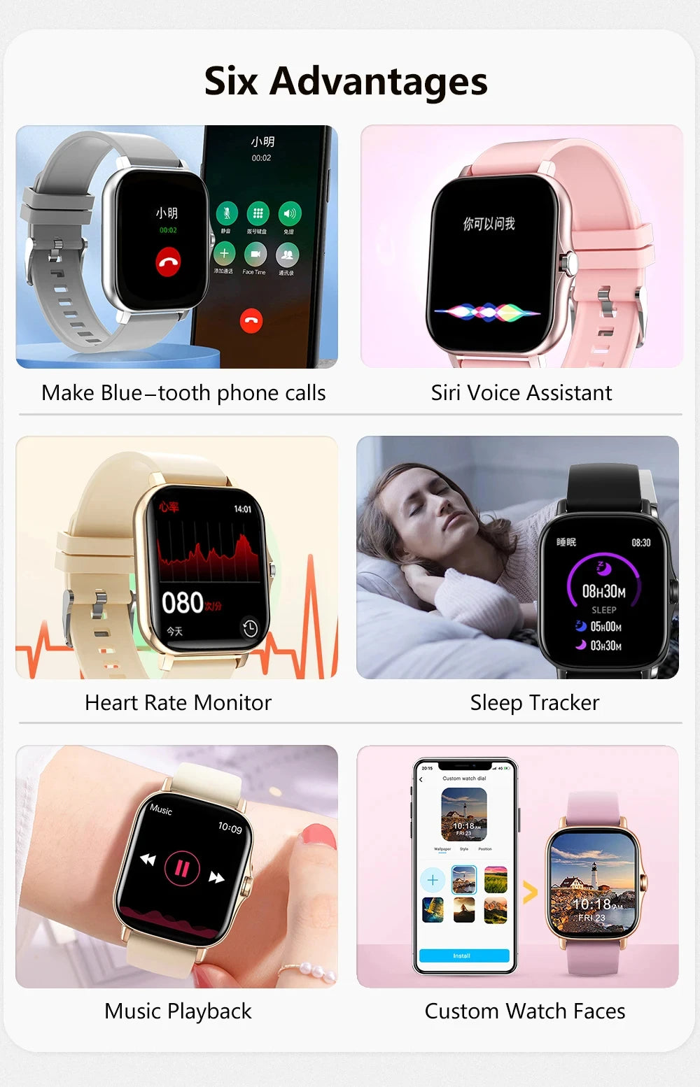 Lenovo Smartwatch 1,83" – Bluetooth-Anrufe, Gesundheitsmonitor, iOS und Android
