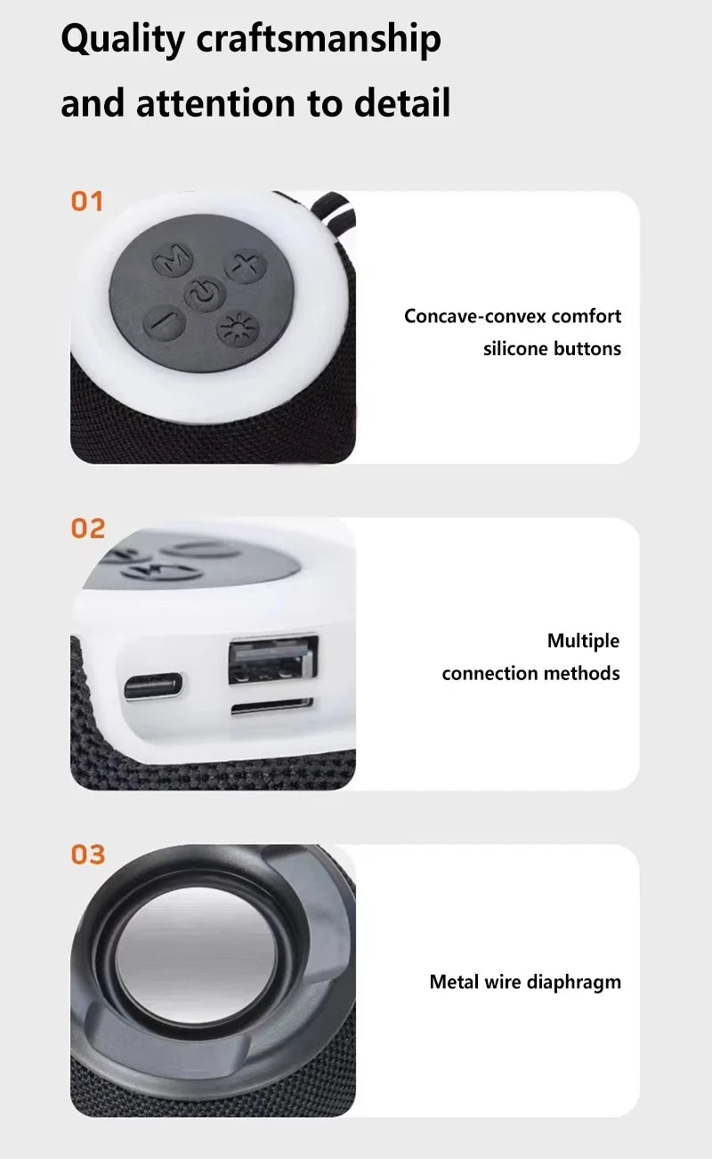 Lenovo Mini Głośnik Bluetooth – Głęboki bas, Smycz, Wodoodporny