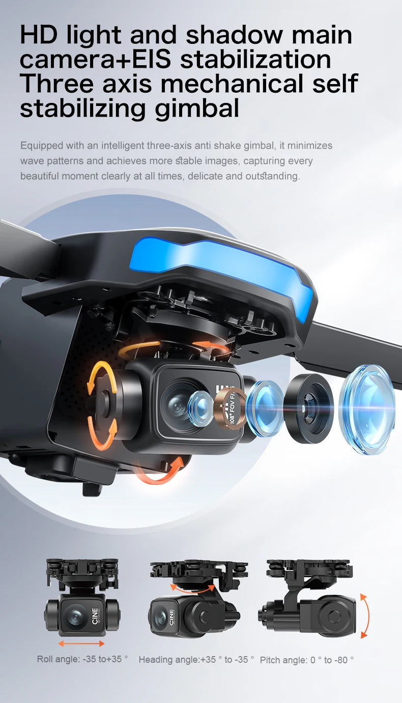 Lenovo S-X1 Drohne GPS 8K – 3-Achsen Gimbal, Hindernisvermeidung, 31 min Flugzeit